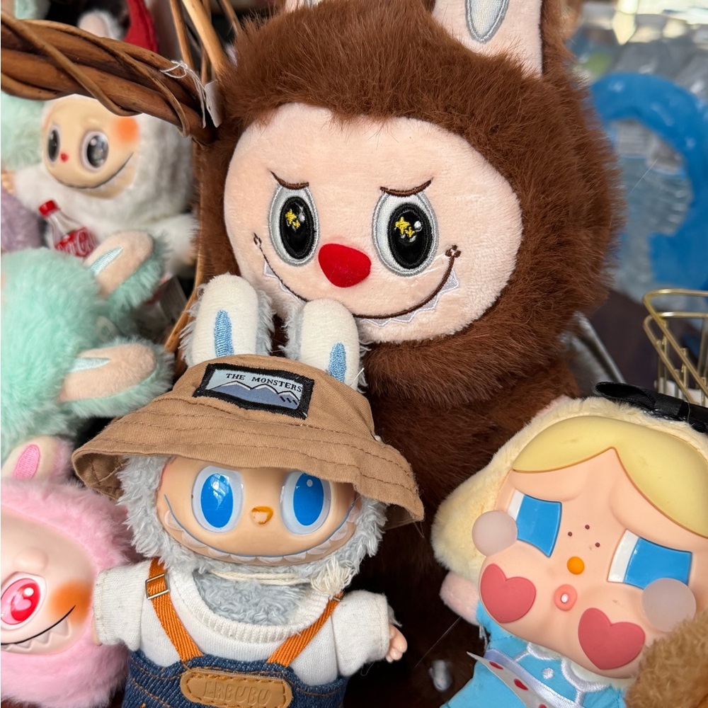 The Monsters Bunny Plush with Brown Bucket Hat - Blue & Cream Accents